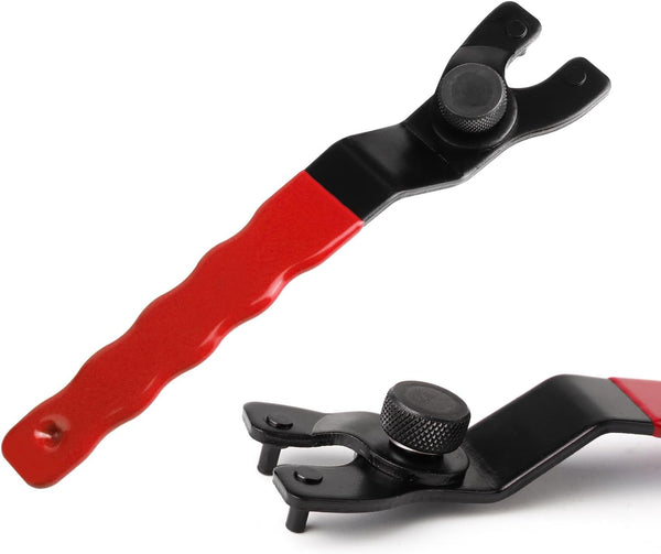 Adjustable Pin Wrench for Angle Grinder Machine, Grinder Spanner Wrench (Red)