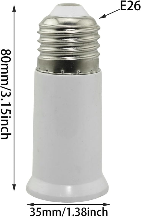 3PCS E26 80mm Socket Extender, Extension Socket Adapter Light Bulb Holder