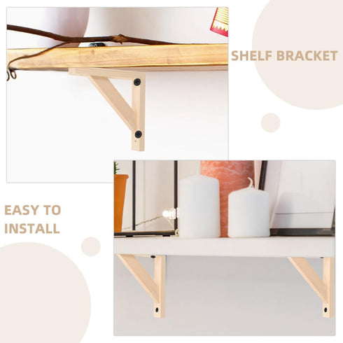 2pcs 20x20cm Balacoo Solid Wood Triangle Shelf Brackets Heavy Duty Wall Shelf Supports and Workbench Storage