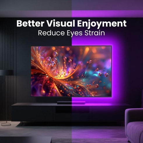 16.4FT 45-85 inch VOLIVO LED Lights for TV, Led Backlight for TVs, Bluetooth RGB LED Lights Behind Television
