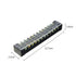 Summer-Home 5Pcs 15A 600V Terminal Barrier Strip - 12 Position Covered Dual Row Screw Connector Block