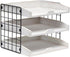 Elegant Designs HG1022-WWH Wood Desk Organizer, Home Office Mail Letter Tray with 3 Shelves, White Wash