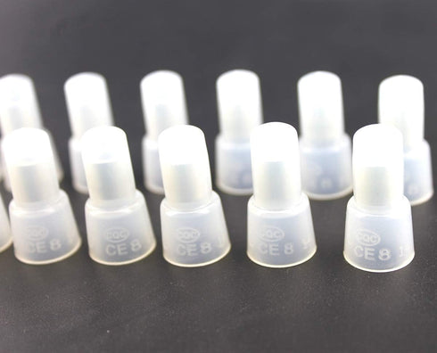 Rextin 100pcs CE8 Closed End Wire Crimp Connectors, Protective Wire Crimp Cap Terminals