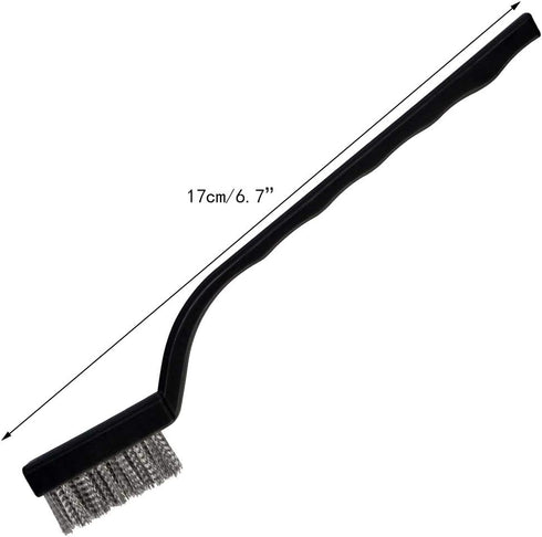 15 Pcs Mini Stainless Steel Wire Brush Set - Cleaning Welding Slag Rust, Wire Bristle Scratch Brush Set with Curved