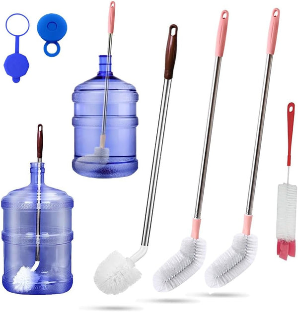Bottle Brush, 3 Pack Long Handled Brushes with 1 Smaller Bendable Brush for Cleaning Buckets and Glassware