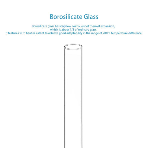 Stonylab Glass Test Tubes: Transparent Borosilicate Glass Round Bottom Test Tubes, 20 mm Diameter, 150 mm Length,