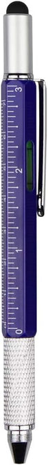 DUNBONG 6-in-1 Metal Multi Tool Pen - Stylus Pen, Screwdriver, Ballpoint Pen, Level, Ruler, 1-Count (Blue)