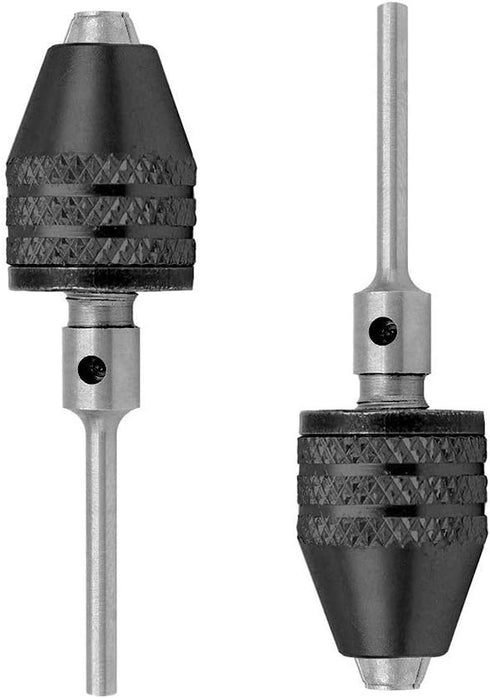 Mesee 2Pcs Keyless Mini Jaw Drill Chuck Collet Conversion Adapter, 0.3-3.4mm Capacity Chucks Converter for Woodworking