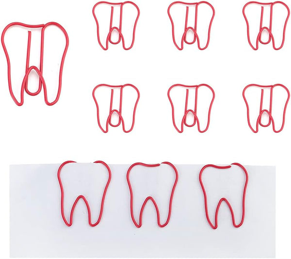 Muka 100 Pcs Red Tooth Paper Clips, Cute Vinyl Coated for Document Organizing, 1 2/5"L x 1 1/5"W