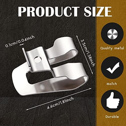 Replacement Belt Clip Hooks Stainless Steel Driver Belt Clip Drill Clip Hook Tool with Screws Power Tool Parts (4 Pieces) by MTLEE