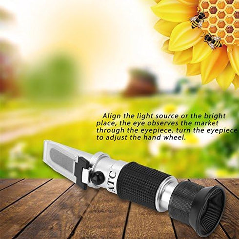 ViaGasaFamido Beekeepi Tools Honey Refractometer 58-90% (Sugar Content) Honey Concentration Meter, Ideal for Honey, Maple Syrup and Molasses, Bee Keeping Supplies by ViaGasaFamido