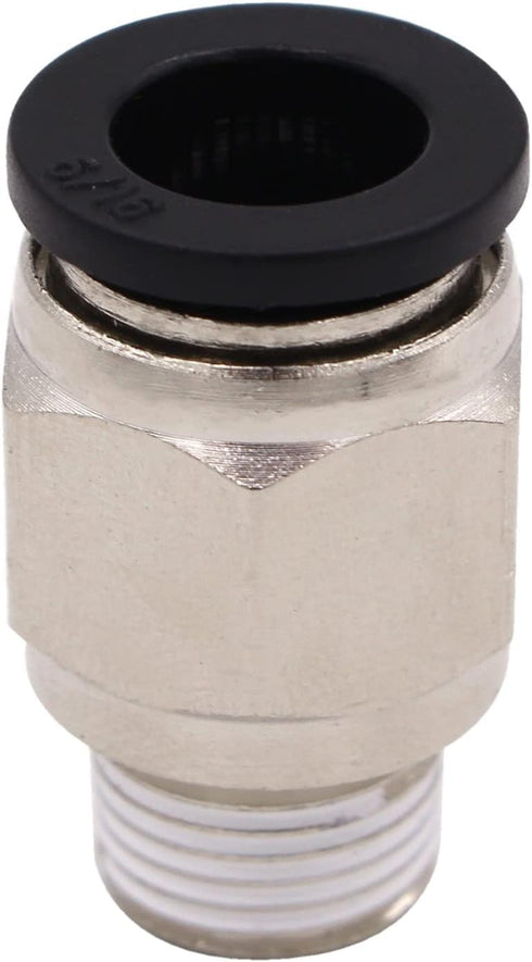 Push to Connect Tube Fitting, Male Straight - 5/16" Tube OD x 1/8" NPT Thread, Pack of 10
