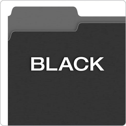 Pendaflex File Folders, Letter Size, 1/3-Cut Tab, Black, 100 Per Box for Documents