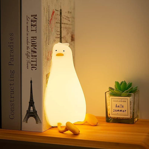 Cute Duck/Chicken/Rabbit/Panda NightLight, LED Squishy Animal Novelty Lamp for Toddler Baby Kids, Nursery Touch Kawaii