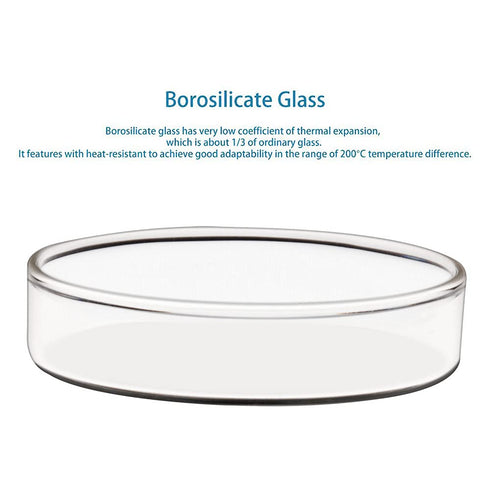stonylab 10pk Glass Petri Dishes, 90x20 mm Autoclavable Borosilicate Glass Cell Culture Dishes with Clear Lid