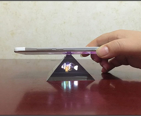 ljhnba 3D 3D Hologram Projector Py-ramid Smartphone Hologram Display Stands Projector
