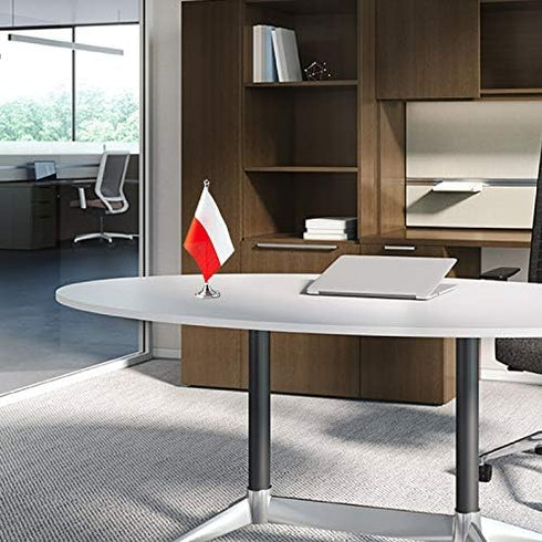 Poland Flag Polish Flags, Small Mini Desk Flag for Table Office Classroom Home Decorations