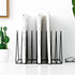 Sooyee 2 Pack Black Magazine Holder, 9 Slot Desktop File Sorter Organizer, Triangle Bookshelf Decor for Home Office