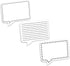 Speech Bubble Shaped Sticky Note Pad Assortment, 6.5" x 5", Set of Three Black Line Sticky Note Designs