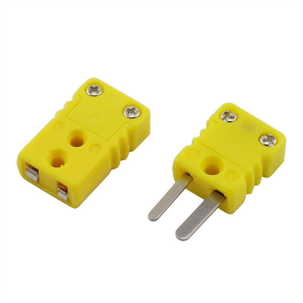 K Type Thermocouple Plug Adapter Set - Mini Male/Female Wire Connector for RTD Circuits