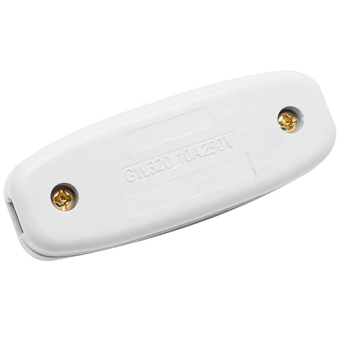 Surf turtle 2 250V 10A Pcs Inline Cord Switch, AC On/Off Appliance Line Switch for Table Desk Bed Lamp, White