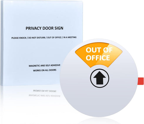 Privacy Sign, Do Not Disturb/Please Knock/Out of Office Sign, Office Door Sign for Availability (5inch, Silver)