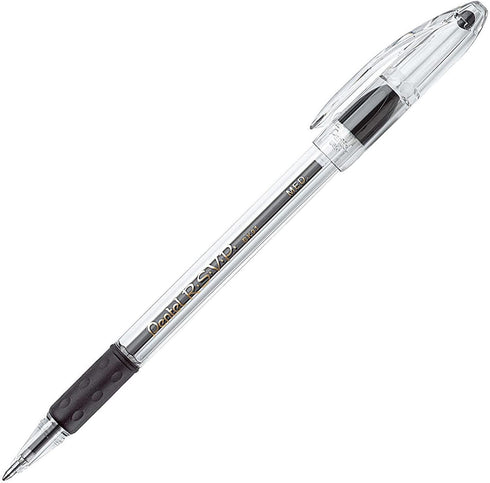 Pentel RSVP Ballpoint Pen, Medium Line, Black Ink, 12 Pack