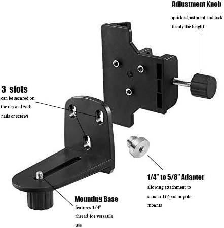 Firecore Laser Level Bracket Adjustable Mount Adapter 1/4" and 5/8" for Line Laser Positioning Base-FLM30A