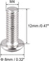uxcell M4x12mm Machine Screws, Hex Socket Round Head Screw, 304 Stainless Steel Fasteners, 20pcs