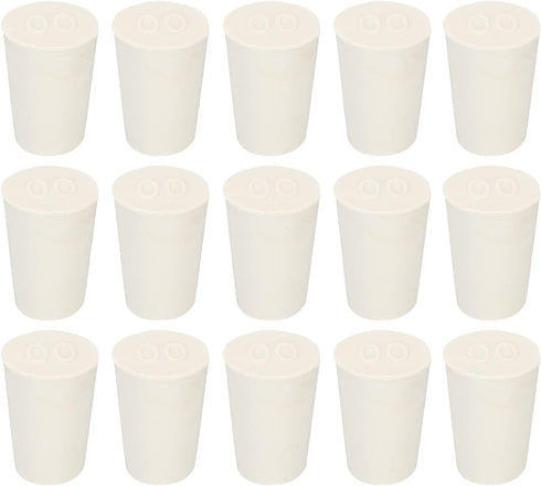 MECCANIXITY 24 Pieces Solid White Rubber Tapered Plug 11mm to 15mm for Test Tubes Bungs Stopper, Lab Home
