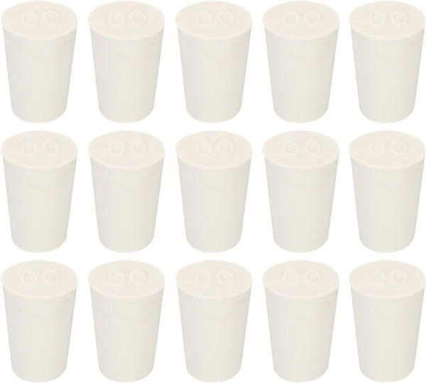 MECCANIXITY 24 Pieces Solid White Rubber Tapered Plug 11mm to 15mm for Test Tubes Bungs Stopper, Lab Home