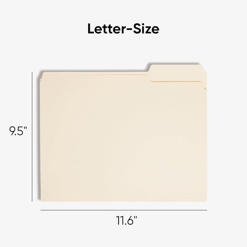File Folder, 1/3-Cut Tab, Assorted Positions, Letter Size, Manila by Smead, 100 per Box (10330)