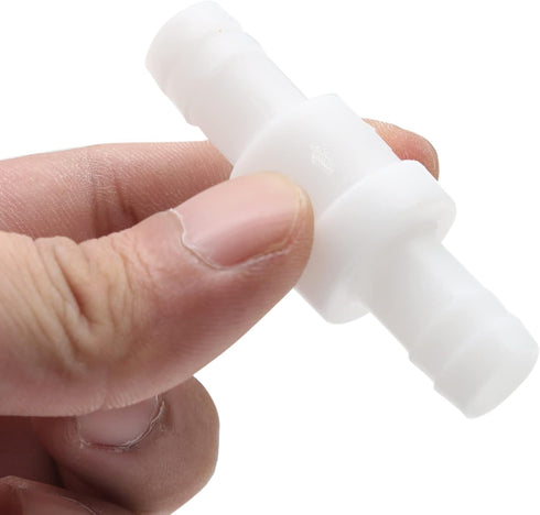 1/2" One Way Inline Check Valve, Non Return Ozone Resistance PVDF Plastic for Fuel Oil Water Gas Pump, Pack of 2