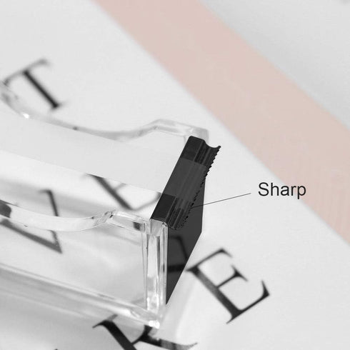 Clear Black Acrylic Stapler Tape Dispenser Set with 950 Pcs 24/6 Rose Gold Staples, Heavy Duty Desk Supplies (Black)