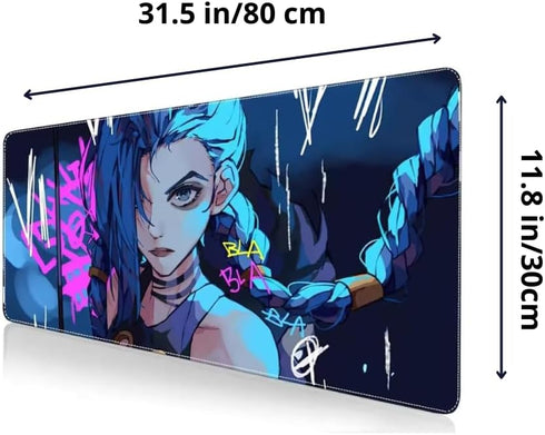 Large Gaming Mouse Pad 31.5 x 11.8 Inches - XXL Extended Desk Mat with Non-Slip, Water-Resistant Anime Cute Girl Design