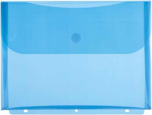 Filexec Poly Envelope, Letter Size, Side-Load, Hook & Loop Closure, 3-Hole Punched, Blue (Pack of 12) (50084-17221)