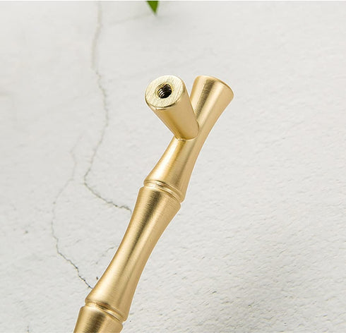 6Pcs Bamboo Shape Solid Zinc Alloy Cabinet Knobs, Decorative Furniture Accessories Knobs for Dresser Drawer Cabinet