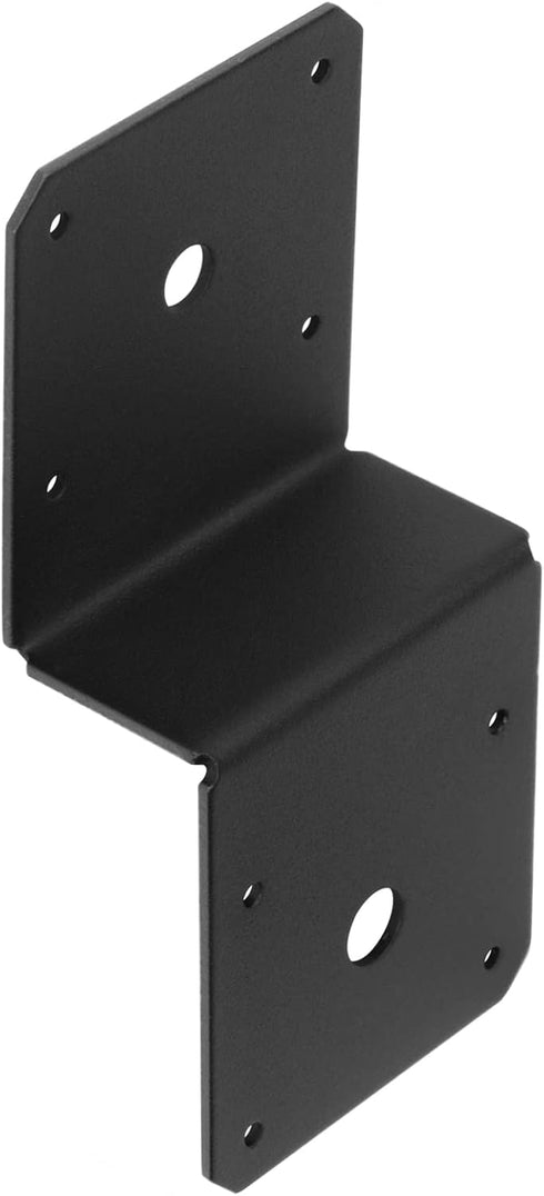 6 PCS Black 2" Z Tie Plate for Post to Beam - 13 Gauge Metal Joint Thickness for 2x4 Joist and 4x4 Post