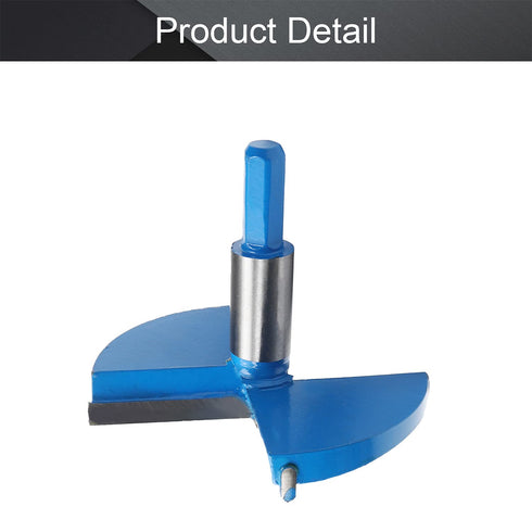 Utoolmart 100mm Forstner Drill Bit, Blue Cemented Carbide Wood Cutter Tool, Hex Shank, 80mm Length Hole Boring Bit