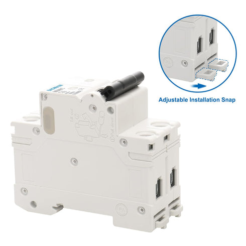 Baomain 16A AC Miniature Circuit Breaker AC 400V 50Hz 6000A 2 Pole C65 MCB DIN Rail Mounting MBM6C