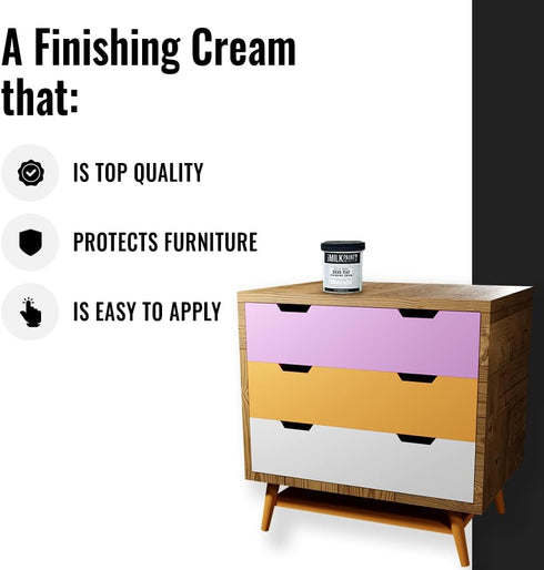 16 oz. Real Milk Paint, Finishing Cream for Painted Furniture, Kitchen Cabinets, Tabletops, Window Sills, Walls