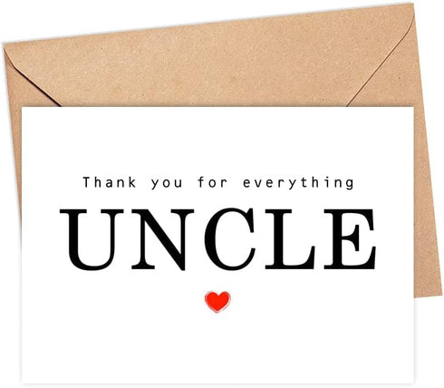 Yanashop88 Thank You For Everything Uncle Card - Thank You Card - Uncle
