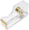 Multibey Clear Acrylic Gold Desktop Adhesive Tape Dispenser Cutter with Tape, Office School Gift Idea