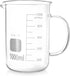 QWORK 1000ml Beaker with Handle, Borosilicate Glass Measuring Cup with Pouring Spout