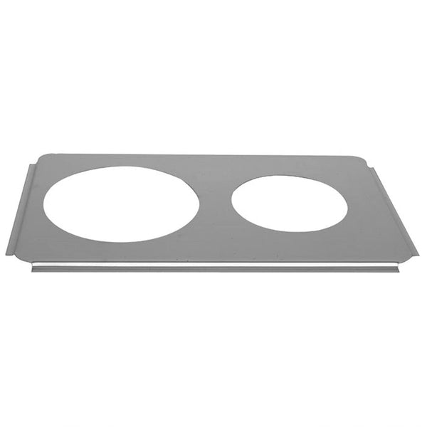 TrueCraftware - 2 Hole Stainless Steel Steam Table Adapter Plate 6-1/2 and 8-1/2