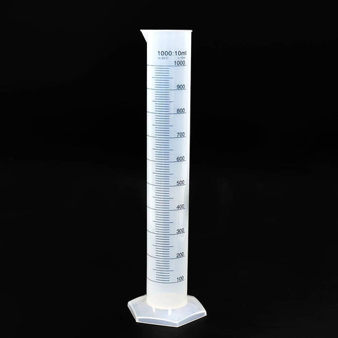 Plastic Measuring Cylinder, 1000ml Volume, PP Material with Blue Printed Graduation, LVF002