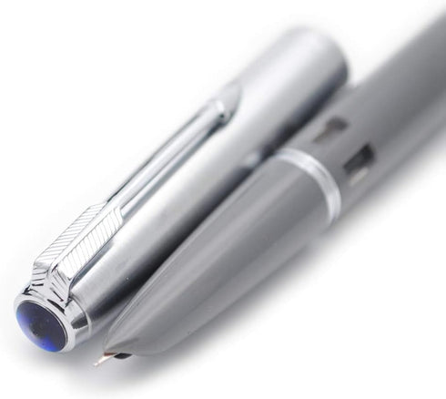 czxwyst 2019 New Version 601 Steel Cap Vacumatic Fountain Pen - Double Bead (Battleship Grey with ink window)