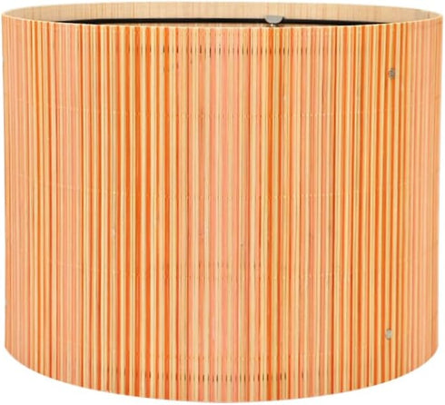 Generic Bamboo Lamp Shade with Colorful Lines, Modern Bohemian Translucent Barrel Style, Decorative