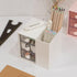 Multi-Functional Pen Holder, 5 Compartments Desk Organizer for School, Home Office, Art Supplies (White)