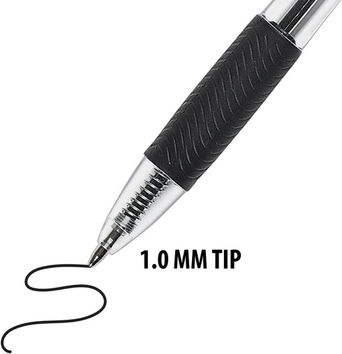 Inc. ClipClicks Retractable Ballpoint Pens, 50 Count, 1.0-mm Medium-Point Pen Set with Comfort Grip for School